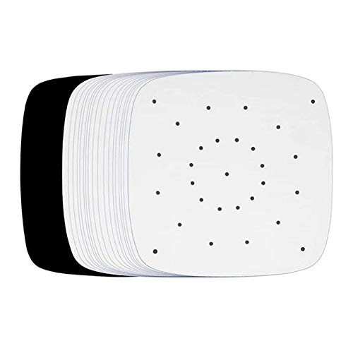 100 stuks Air Fryer perkament papieren bladen, accessoires voor airfryer braden, koken, bakken, barbecue, voedselmat, parkmentpapier, accessoires, geschikt voor de meeste potten, perfect voor koken en bakken, veilig