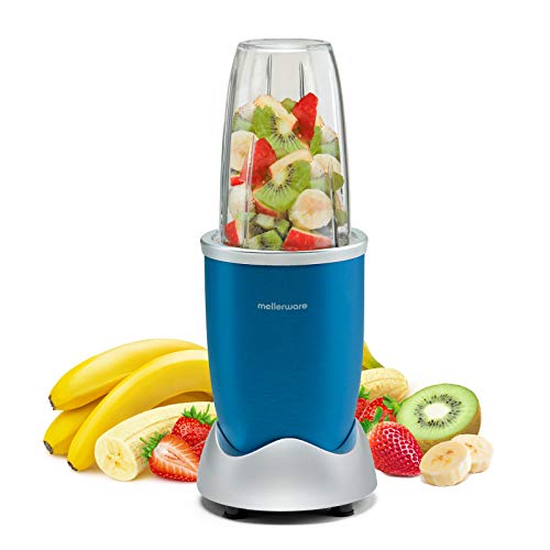 Mellerware - Smooth! Single blender | 1000 W | Voedselextractor | Smoothies en Smoothies | 1000 W | Cycloonbeweging | inclusief accessoires | Blauw