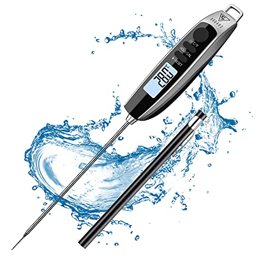 DOQAUS Keukenthermometer, Digitale Vleesthermometer, Grillthermomete Braadthermometer , Instant-Read Thermometer met 3s Directe Uitlezing, Lange Sonde en LCD-scherm, voor Keuken, Grill, BBQ, Baby Voeding