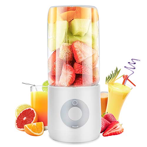 Mini Blender Draagbare Persoonlijke Shakes Jucier Cup Kleine Liquidisers Blenders Ice Crusher Wit met 6 Blades voor Office Sport Buiten