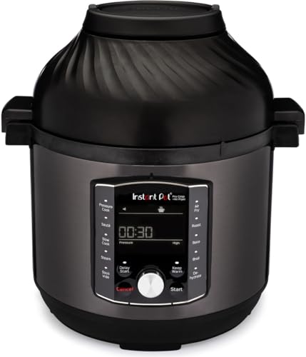 Instant Pot Pro Crisp 11-in-1 elektrische multikoker - snelkookpan, heteluchtfriteuse, slowcooker, stoompan, grill, dehydrator en sous vide-machine - zwart roestvrij staal, 1500 W, 7,6 l, Pro Crisp