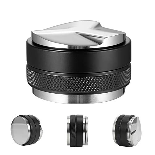 NXACETN Koffiestamper, roestvrij staal Barista espresso tampers koffiepersgereedschap, 51/53/58 mm Single Dual Head koffiestamper, espresso koffiestamper, verstelbare dieptecompensatie verdeler