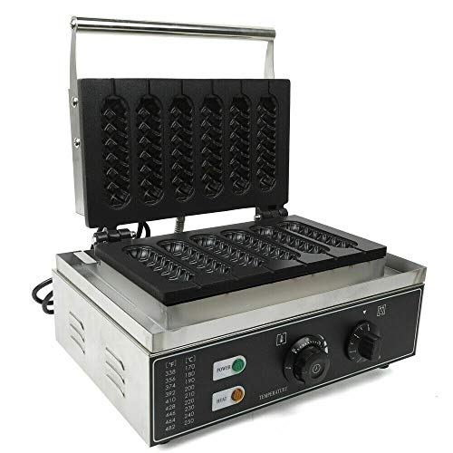 6 cellen wafelmaker commerciële antiaanbakpan wafelmachine roestvrij staal 1500 W voor heerlijke lange wafels bereiden