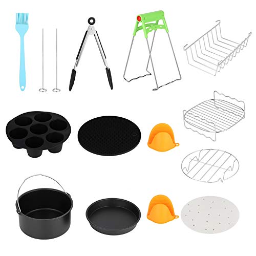 Heteluchtfriteuse, veilig en duurzaam te gebruiken Airfryer-sets, antiaanbakpan, hittebestendig, voor snelkookpan Itchen-accessoire Perkamentpapier afdruiprek