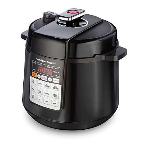 Hamilton Beach 10-in-1: Digitale, Eenvoudige en Multifunctionele Elektrische Snelkookpan, 5.7 L, Veilige Drukvrijgave, Stoomoven, Sauteren en Verwarmen, Zwart (34501-CE)