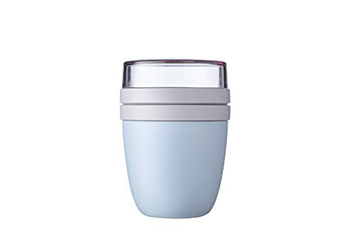 Mepal Lunchpot Ellipse Nordic blue - 500 ml praktische mueslibeker, yoghurtbeker, To go beker - geschikt voor diepvriezer, magnetron en vaatwasser, polypropyleen, 700 ml