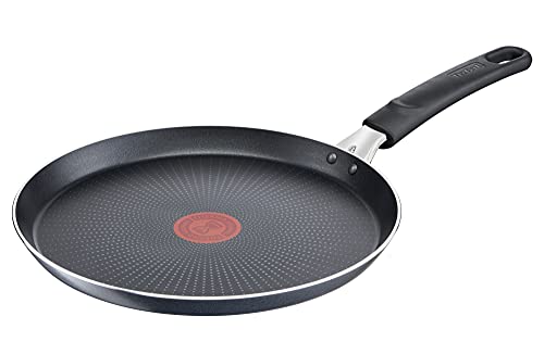 Tefal C38510 XL Force crêpepan 25 cm | anti-aanbaklaag | resistent | robuust | thermosignaal | Diffusion Base pannenbodem | extra brede vorm | stabiele greep | zwart