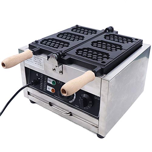 Elektrische wafelijzer, anti-aanbak, voor 3 stuks, 1500 W, wafelmachine, roestvrij staal, met tijd- en temperatuurregelingsfuncties, wafelbakker, non-stick