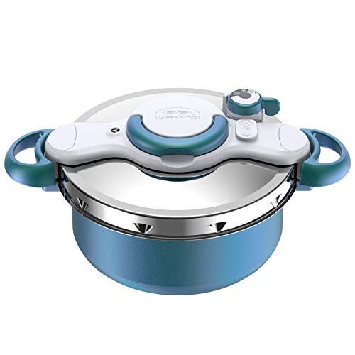 SEB ClipsoMinut'® Duo snelkookpan, 5 l, borealblauw, antiaanbaklaag, voor alle fornuizen, ook inductiekookplaten, geproduceerd in Frankrijk P4705100