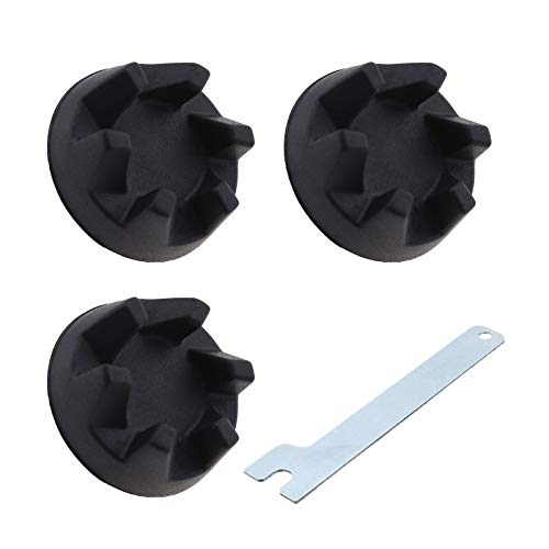 3 Stks 9704230 Blender Coupler Gear Rubber Koppeling Koppeling Zwart & Removal Tool Compatibel met KitchenAid KSB3 KSB5