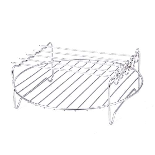 OVBBESS Dubbellaags rack-accessoire met 5 spiesjes, voor airfryers