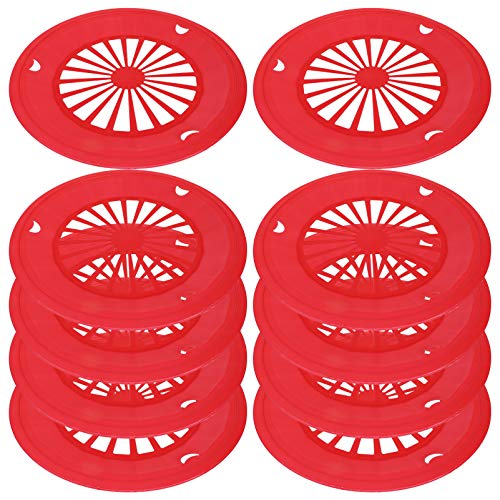 DOITOOL 10 Stks Herbruikbare Plastic Papier Plaat Houder voor Party BBQ en Picknick Ronde Papier Plaat Trays Barbecue Plaat Ondersteuning Plastic Servies