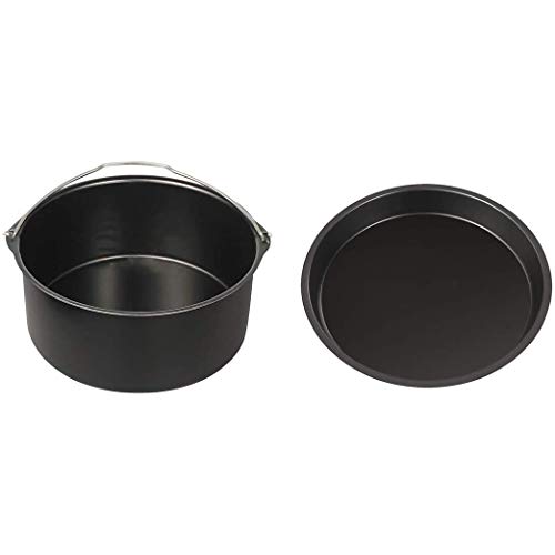 Youmine 7-inch Airfryer Accessoires, 2 Pack Non-Stick Bakvormen Cake Emmer Pizza Tray, Keuken Restaurant Tool Set