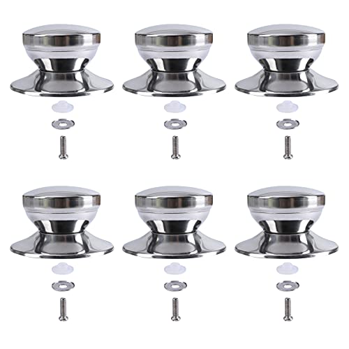 Bncxdc RVS Pan Deksel Knopen, Keuken Vervanging Handgreep, 5 stks Pot Deksel Cover Knop Handvat met Schroeven, Hittebestendige Pot Pan Deksels Knop Keuken Kookgerei Vervanging Deksel Knop