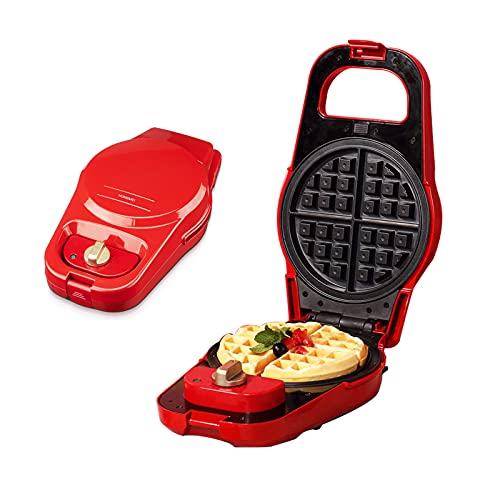HDMENG Wafelmachine, mini-wafelmachine, elektrisch, met contactgrill, anti-aanbaklaag, voor wafels, sandwiches, muffins, eierrol - 800 W