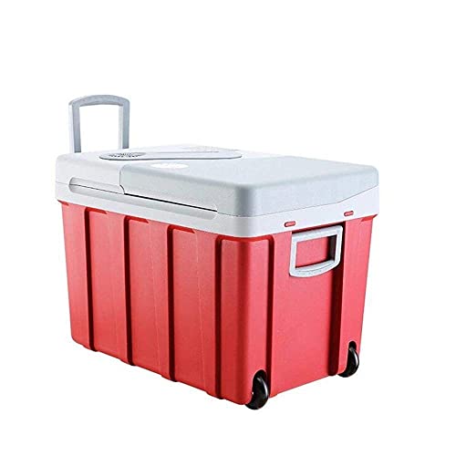 40L Koelbox Op Wielen Auto Koelkast, 12V 240V Draagbare Elektrische Koelbox Hoge Koeling Koelkast Met Vriesvak Met Automatische Vergrendeling Perfect Voor Reizen En Kamperen, Koelkast