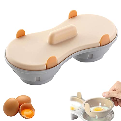 Microwave Egg Poacher Egg Steamer Maker Eierkoker Magnetron 2 Eieren Gepocheerde Eieren Egg Cooker Stropere Eieren Magnetron voor Gepocheerde Eierpot Magnetron Kookgerei Dubbele Kopjes
