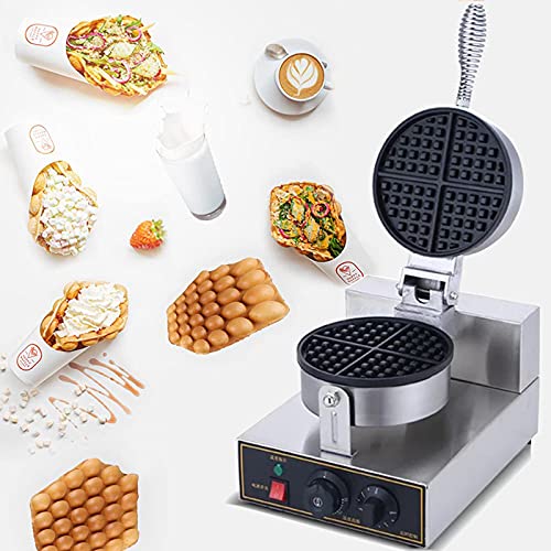 HDMENG Wafelmachine, elektrische wafelmachine, 180 graden draaibaar, dubbelzijdige verwarming, plakt niet en kan gemakkelijk worden gereinigd, draaiend 0-300 graden