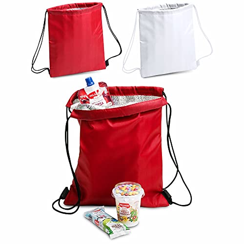 Antevia koeltas, 27 x 33 cm, meer dan 10 modellen, koelbox, materiaal: polyester 210D, kleuren: wit rood (Tradan L3)