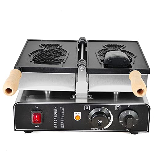 Futchoy Wafelmachine wafelmachine commerciële anti-aanbaklaag elektrische ijsmachine viscakemachine antiaanbakpan roestvrij stalen behuizing viswaffel voor bakkerijen restaurants