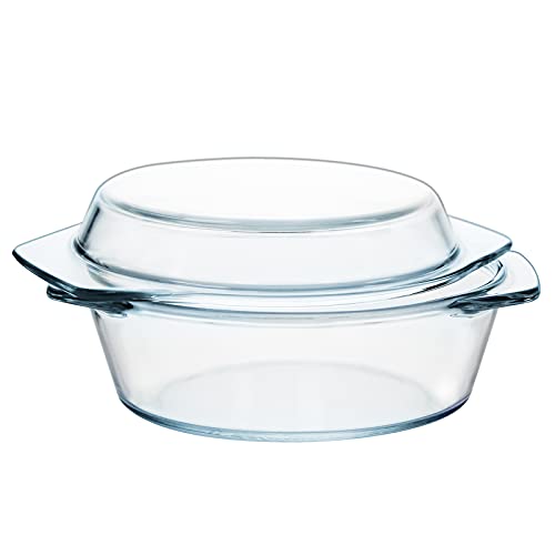 NUTRIUPS Kleine Braadschotel met Deksel, 0.65L Ovenschaal met Deksel, Ovenbestendige Bakschaal met Deksel