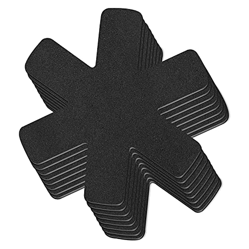 COTTONIX Pannenbeschermer, set van 8 stuks, vilt, 38 cm, aanpasbare grootte, super dikte, voorkomt krassen, scheiden en beschermen oppervlakken van je kookgerei