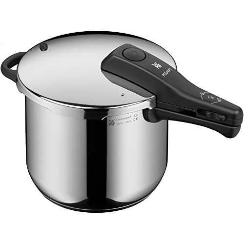 WMF Perfect One Pot snelkookpan, inductie, 6,5 l, stoompan, groot kooksignaal, 2 kookstanden, afneembare dekselgreep, Cromargan roestvrij staal