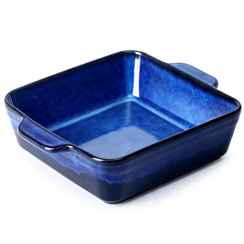 2L Keramische Vierkante Bakvorm - Ovenveilige Ovenschotel Met Handvatten, 22cm Steengoed Schaal, Porselein Lasagnepan
