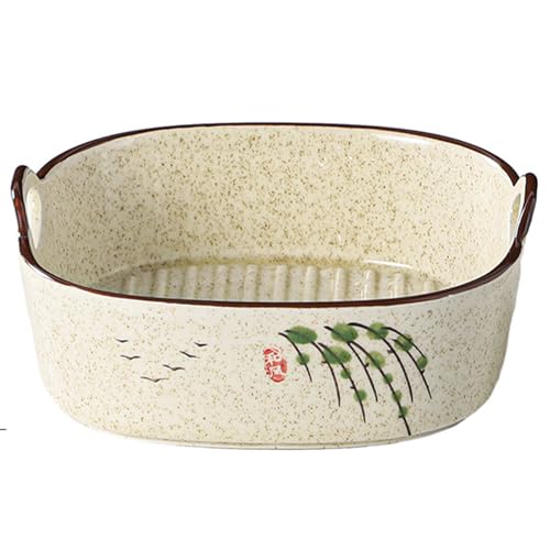 Ovenschaal klein, ovenschaal keramiek, bakvorm ovenvorm met keramische handgrepen, kleine oven voor lasagne, tiramisu, bakvorm