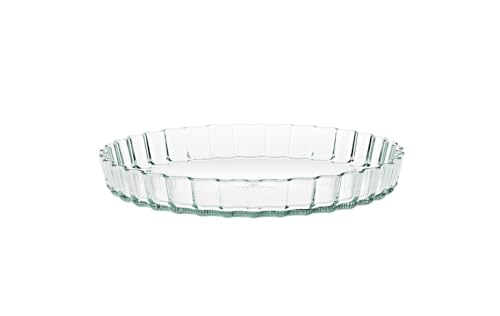 Gerlach Flow 1760 quichevorm, 26 cm, van hittebestendig borosilicaatglas, taartvorm, ronde ovenschaal, 1,3 l, voor oven, vriesvak